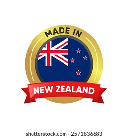 Made in New Zealand Stamp Ribbon Badge vector design