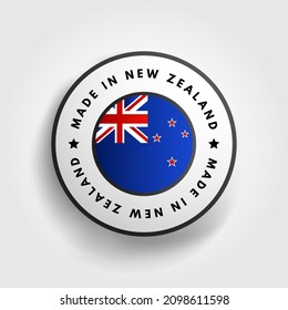 Made in New Zealand text emblem badge, concept background