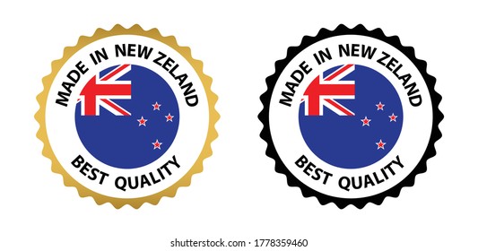 made in New Zealand vector stamp. badge with New Zealand flag