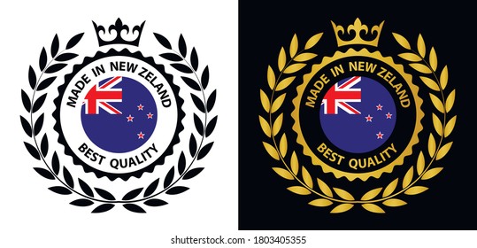 made in New Zealand vector stamp. badge with New Zealand flag