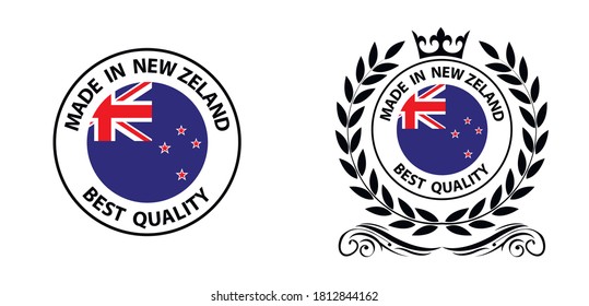 made in New Zealand vector stamp. badge with New Zealand flag