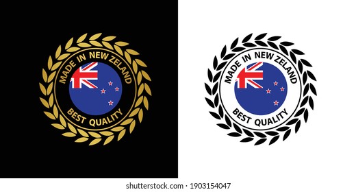 made in New Zealand vector stamp. badge with New Zealand flag