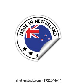 en el sello vectorial de Nueva Zelanda. insignia con bandera de Nueva Zelanda