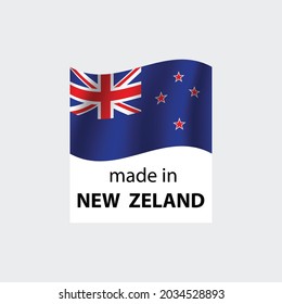 made in New Zealand vector stamp. badge with New Zealand flag