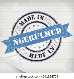 Made in Ngerulmud vector rubber stamp on grunge paper