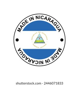 MADE IN NICARAGUA circle stamp with flag on white background vector illustration