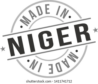 Made in Niger Quality Original Stamp Design Vector Art Tourism Souvenir Round Seal.