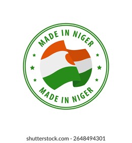 Made in Niger stamp, sticker. Vector illustration.