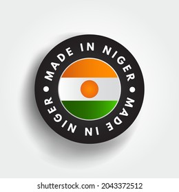 Made in Niger emblema de texto, fondo de concepto