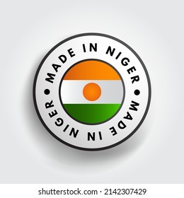 Made in Niger text emblem badge, concept hintergrund