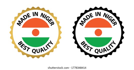made in Niger  vector stamp. badge with Niger  flag