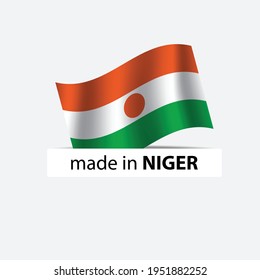 made in Niger  vector stamp. badge with Niger  flag