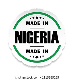 Made in Nigeria flag button label banner icon Sticker Thai design, on white background.vector