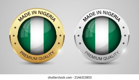 Made in Nigeria Grafik- und Labelset. Einige Elemente der Wirkung für die Verwendung, die Sie daraus machen wollen.
