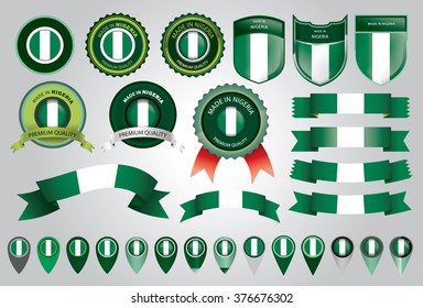 Made in Nigeria Seal, Nigerian Flag (Vector Art)