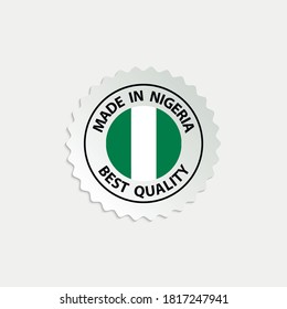 made in Nigeria  vector stamp. badge with Nigeria  flag