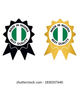 made in Nigeria  vector stamp. badge with Nigeria  flag