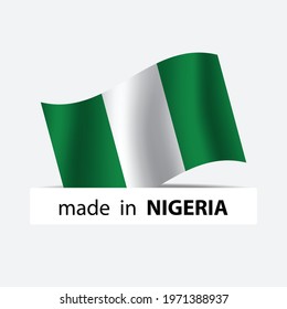 made in Nigeria  vector stamp. badge with Nigeria  flag