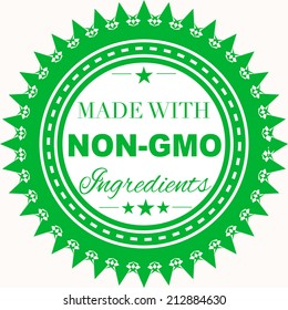 made with non-gmo ingredients grunge stamp with on vector illustration