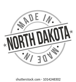 Made In North Dakota USA Travel Stamp Logo Icon Symbol Design Object Seal National Product.