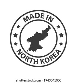 Made in North Korea icon. Stamp sticker. Vector illustration