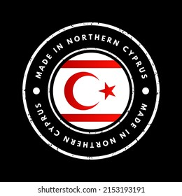 Made in Northern Cyprus text emblem stamp, concept background