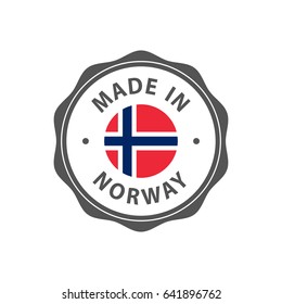 "Made in Norway" badge with Norwegian flag