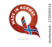 Made in Norway flag ribbon Quality Q sign logo red color label button banner