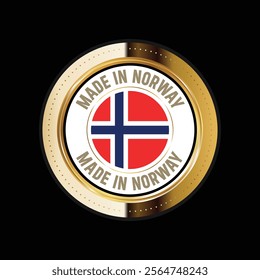 Made in Norway golden logo isolated on black background