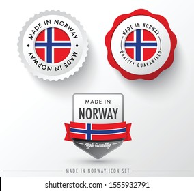 Made in Norway icon set isolated on white background ,for infographics and banner templates : Vector Illustration