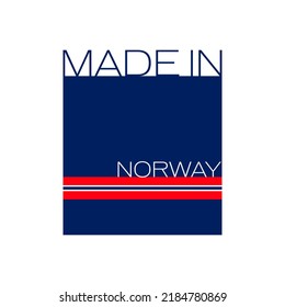 Made in Norway Label Norwegian Product Tag