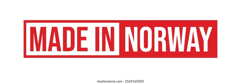 Made in Norway label. Norway product emblem. Vector illustration.