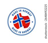 Made in Norway stamp, sticker. Vector illustration.