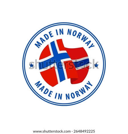 Made in Norway stamp, sticker. Vector illustration.