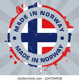 Made in Norway Stamp. Vector Illustration Sign.