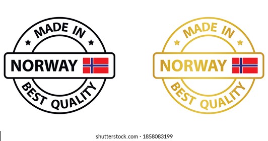 made in Norway  vector stamp. bagge with Norway  flag