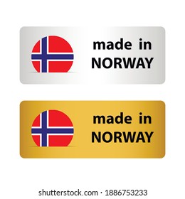 made in Norway  vector stamp. bagge with Norway  flag