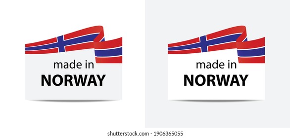 en el sello vectorial noruego. bolsa con bandera de Noruega