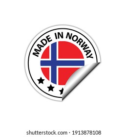 en el sello vectorial noruego. bolsa con bandera de Noruega