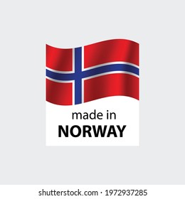 made in Norway  vector stamp. bagge with Norway  flag