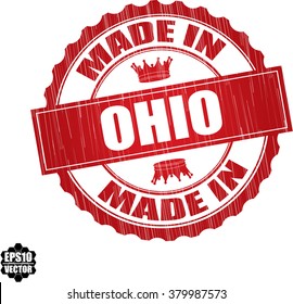 Made in Ohio Red Grunge Stamp Isolated On White Background.Vector illustration