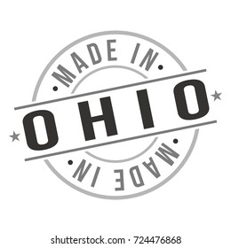 Made In Ohio Stamp Logo Icon Symbol Design. Seal National Product  Badge Vector.