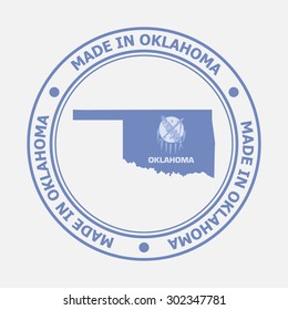 Made in Oklahoma seal. Sign of production. Vector illustration EPS8