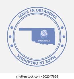 Made in Oklahoma seal. Sign of production. Vector illustration EPS8