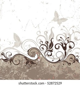 The made old card with butterflies in style VINTAGE