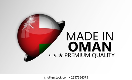 Made in Oman graphic and label. Element of impact for the use you want to make of it.