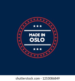 made in Oslo emblem, label, badge,seal. vintage stamp.package label. vector illustration