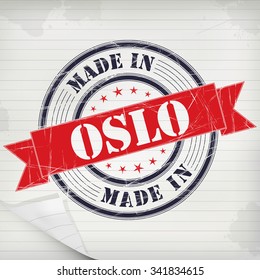 Made in Oslo vector rubber stamp on grunge paper