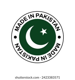 made in PAKISTAN circle stamp with flag on white background vector illustration.