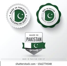 Made in Pakistan icon set isolated on white background ,for infographics and banner templates : Vector Illustration